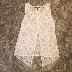 See through lace tank top
